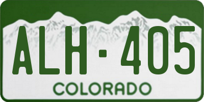 CO license plate ALH405