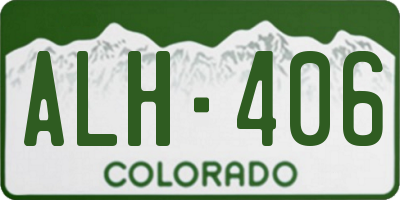 CO license plate ALH406