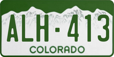 CO license plate ALH413