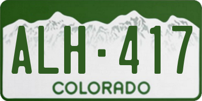 CO license plate ALH417