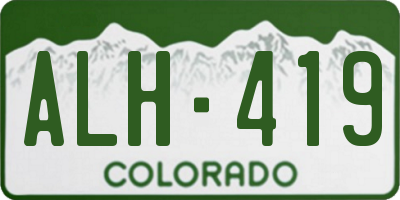 CO license plate ALH419