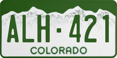 CO license plate ALH421