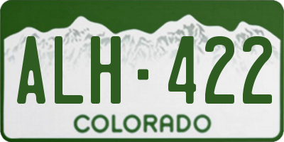 CO license plate ALH422