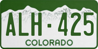 CO license plate ALH425