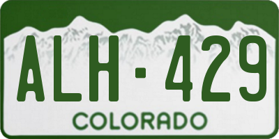 CO license plate ALH429