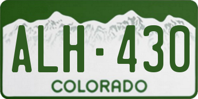 CO license plate ALH430