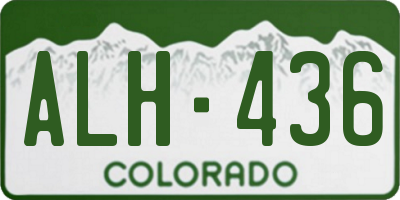 CO license plate ALH436