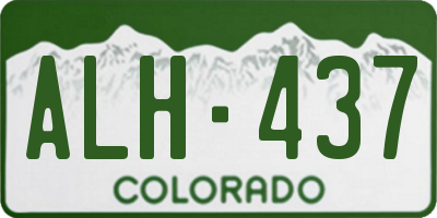 CO license plate ALH437