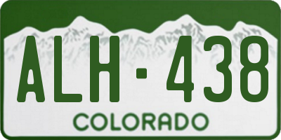 CO license plate ALH438