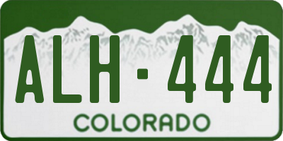 CO license plate ALH444