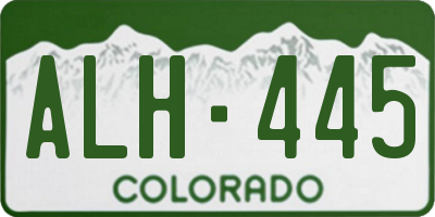 CO license plate ALH445
