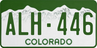 CO license plate ALH446