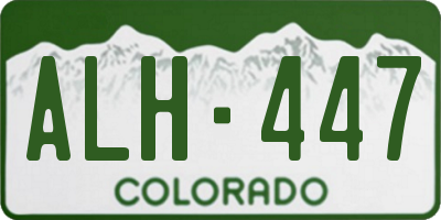 CO license plate ALH447