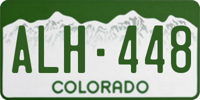 CO license plate ALH448