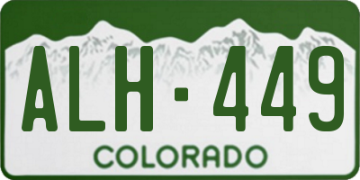 CO license plate ALH449