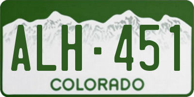 CO license plate ALH451