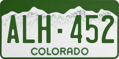 CO license plate ALH452