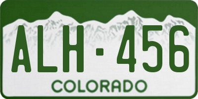 CO license plate ALH456