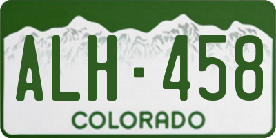 CO license plate ALH458
