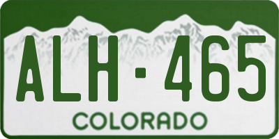 CO license plate ALH465