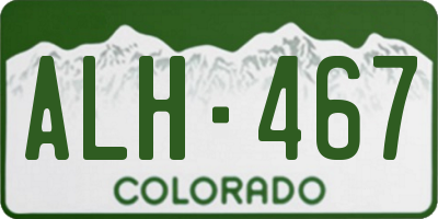 CO license plate ALH467