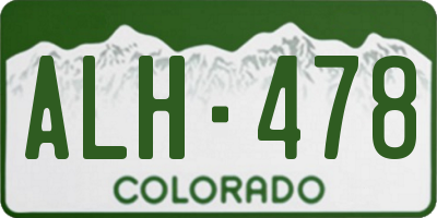 CO license plate ALH478