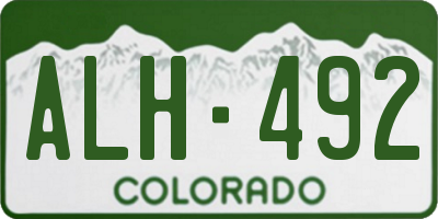 CO license plate ALH492