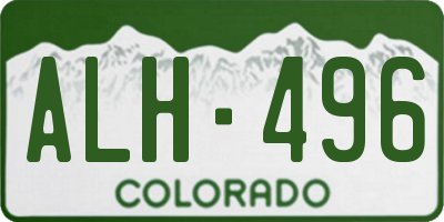 CO license plate ALH496