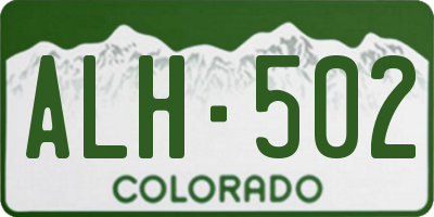 CO license plate ALH502