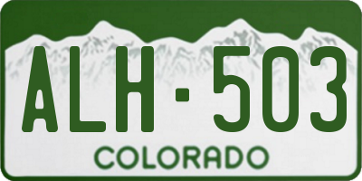 CO license plate ALH503