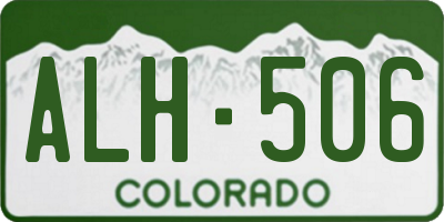 CO license plate ALH506