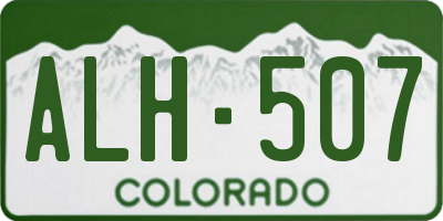 CO license plate ALH507