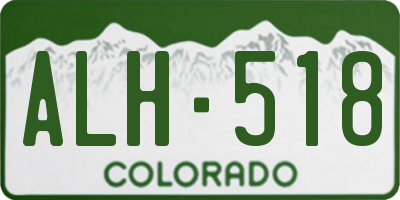 CO license plate ALH518