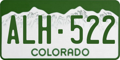 CO license plate ALH522