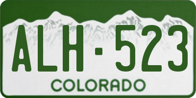 CO license plate ALH523