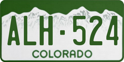 CO license plate ALH524