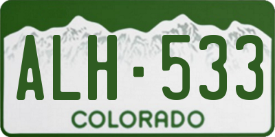 CO license plate ALH533