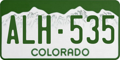 CO license plate ALH535