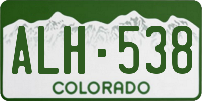 CO license plate ALH538