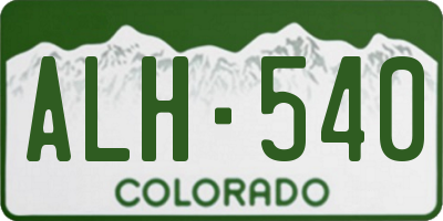 CO license plate ALH540