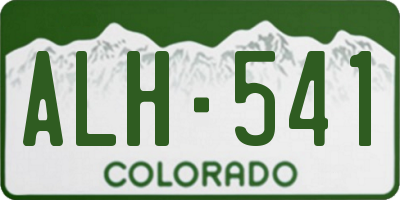 CO license plate ALH541