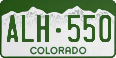 CO license plate ALH550