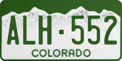 CO license plate ALH552