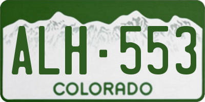 CO license plate ALH553