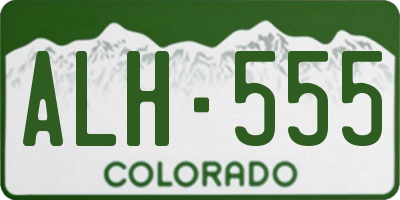 CO license plate ALH555
