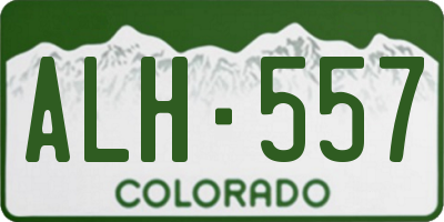 CO license plate ALH557