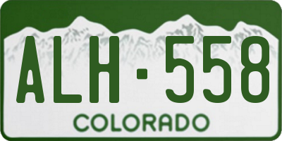 CO license plate ALH558