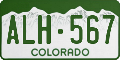 CO license plate ALH567