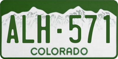 CO license plate ALH571