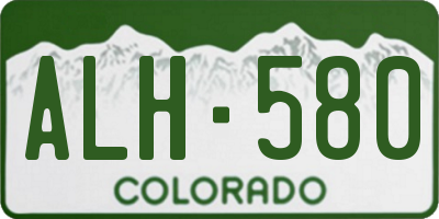 CO license plate ALH580